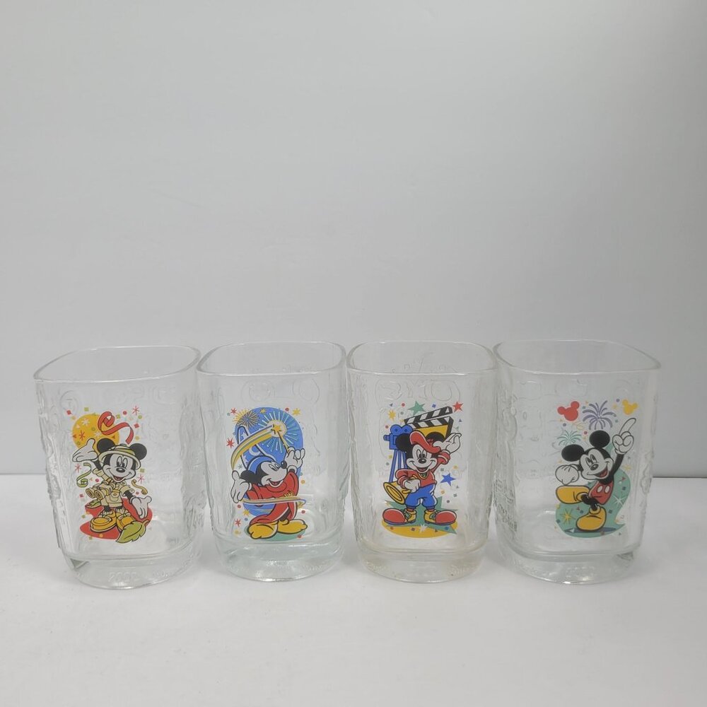 McDonalds Year 2000 Walt Disney World Celebration Collectible Glass Set Of 4